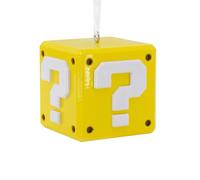 Hallmark Question Mark ? Block Premium Metal Ornament, Super Mario Tree Decoration, Nintendo, Christmas Hanging Ornament, Gifts for Christmas