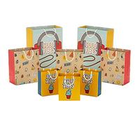Hallmark Recyclable Gift Bag Assortment (8 Bags: 3 Small 6", 3 Medium 9", 2 Large 13") Kids Birthday, Good Vibes, Retro Icons