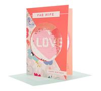 Hallmark Reversible Sequin Wife Birthday Card 'Love' - Medium