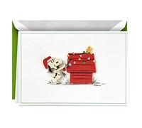 Hallmark Signature Peanuts Boxed Christmas Cards, Snoopy Lights (10 Cards with Envelopes)