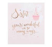 Hallmark Sister Birthday Card 'You're Wonderful' - Medium [Old Model]