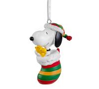 Hallmark SNOOPY & WOODSTOCK Cuddles in Stocking Keepsake Hanging Ornament, PEANUTS, Tree Decoration