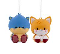 Hallmark Sonic and Tails Better Together Magnetic Christmas Ornaments, Set of 2, Shatterproof