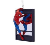 Hallmark Spiderman on Window Hanging Ornament, Silver, MARVEL, Disney | Christmas Tree Decoration, Durable Resin Material, White Ribbon for Hanging, Compact, 8.3cm x 5.7cm x 3.8cm