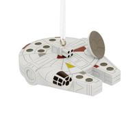 Hallmark Star Wars Millennium Falcon Hanging Resin Christmas Ornament | Star Wars Millennium Falcon ornament made of hardwearing resin measuring H4.4cm by W7.6cm by D6cm with white ribbon