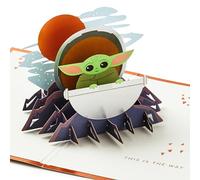 Hallmark Star Wars: The Mandalorian, 3D & Pop-Up Any Occasion Card, Grogu & Space Pod, Birthday, Fathers Day, Son, Dad, Nephew, Space Theme, Copper