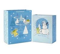 HALLMARK Star Wars The Mandalorian Gift Bag Set (2 Bags: 1 Large 13", 1 XL 15") "Galaxy's Greetings, Grogu for Christmas, Birthdays, Grandkids, Fans