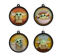 Hallmark Star Wars: The Mandalorian Grogu Scenes Mini Christmas Ornaments, Shatterproof, Set of 4, May The 4th