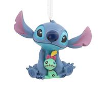 Hallmark Stitch and Scrump Hanging Ornament, Lilo & Stitch, Blue, Christmas | Christmas Tree Decoration, Durable Resin, Compact, 5.7cm x 7.6cm x 3.2cm, Ideal for Gifting to Disney Fans