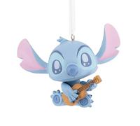 Hallmark Stitch with Ukelele Keepsake Hanging Ornament, Disney Tree Decoration, Lilo & Stitch, Blue