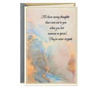 Hallmark Sympathy Card for Anniversary of Death (Caring Thoughts Never Stopped) for Widow, Widower, Friend
