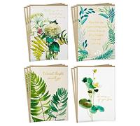 Hallmark Sympathy Cards Assortment, Watercolor Greenery (12 Assorted Thinking of You Cards with Envelopes)