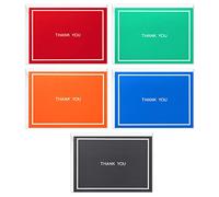 Hallmark Thank You Cards, Assorted Solid Colors (Pack of 50 Note Cards with Envelopes,