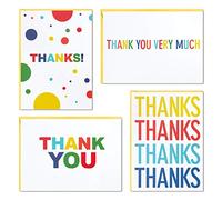 Hallmark Thank You Cards Assortment, Primary Colors (48 Thank You Notes for Kids and Adults)