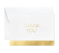 Hallmark Thank You Cards Gold and White Bulk Pack (40 Thank You Cards with Envelopes for Graduation, Business, Weddings, All Occasions)