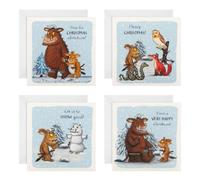 Hallmark The Gruffalo Multipack Christmas Cards, 20 Cards In Pack | 4 Designs, Each card measures 9.5cm x 9.5cm. Blue, White and Brown Colours