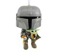 Hallmark The Mandalorian & Grogu Funko Pop, Hanging Ornament, Star Wars Tree Decoration, Resin Hanging Ornament, Christmas Hanging Ornament, Gifts for Christmas, Grey