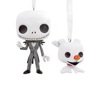 Hallmark The Nightmare Before Christmas Tree Decoration, Funko POP!, 2-Pack | Features Jack Skellington and Zero, Durable Resin Construction, Accented in White and Black, Ideal for Fans and Collectors