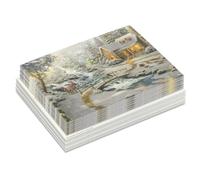 Hallmark Thomas Kinkade Christmas Cards, 16-Pack (Mountain Cabin, Glitter)