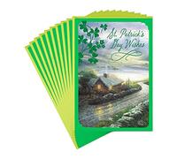 Hallmark Thomas Kinkade Pack of St. Patricks Day Cards, Seaside Cottage (10 Cards and Envelopes)
