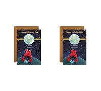 Hallmark Valentine Card for The One I Love - Contemporary Cute Illustrated Design (Pack of 2)