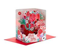 Hallmark Valentines Card, 3D & Pop Up Bouquet Flowers, Musical, Valentines Day Card for Her, Pink