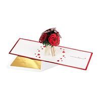 Hallmark Valentine's Day Card, 3D Pop-Up, Love You Rose Bouquet Design | Measures 11.9cm by 17.4cm, Red & White Color, Hallmark Branded Envelope Included, Pop-up Floral Arrangement (25565689)