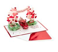 Hallmark Valentines Day Card, 3D Pop Up, Red Truck, Dogs, Flowers