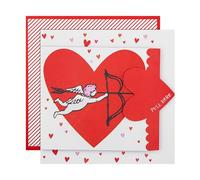 Hallmark Valentines Day Card, Exploding Confetti Card, Cupid, Bow & Arrow Design, Red & White