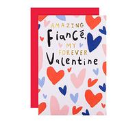 Hallmark Valentines Day Card Fiancé, Hearts Design, Pink, Red, Blue
