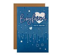 Hallmark Valentines Day Card For Boyfriend Classic Blue Heart & Star Design
