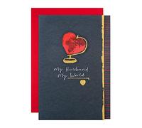 Hallmark Valentine's Day Card for Husband - Classic Heart Globe Design