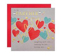 Hallmark Valentines Day Card for Partner, Hearts Design, Red, Blue, Gold