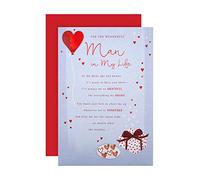 Hallmark Valentines Card, Valentines Day Card for The Man in My Life, Classic Text Based Design with Heartfelt Verse, Blue