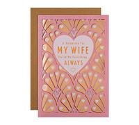 Hallmark Valentines Card, Valentines Card Wife, Traditional Heart Design, Pink, Copper