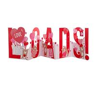 Hallmark Valentines Card, Large Valentines Card, Jumbo Fold Out Design, 'Love You Loads', Red, Pink