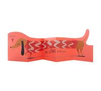Hallmark Valentines Day Card, Jumbo, Large Fold Out Sausage Dog Design, Pink, White