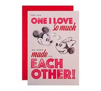 Hallmark Valentines Day Card, One I Love, Disney Minnie & Mickey Mouse | 22.8x15.9cm, 3D Red Foil, Silver Heart Gems, Red Envelope, Recyclable, Red/White