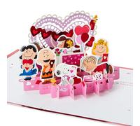 Hallmark Valentines Day Card, PEANUTS, SNOOPY & Gang, 3D Pop-Up, Red | 17.3x11.8cm Flat, 9x23.7x17.3cm Open, White Envelope, Red Highlights, Recyclable