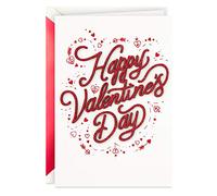 Hallmark Valentines Day Card, Red Hearts & Arrows Design, Red Text Lettering