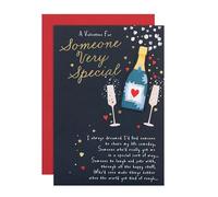 Hallmark Valentines Day Card, Someone Special, Champagne Bottle & Glasses | Includes Red Envelope, Black Card, H22.8cm X W15.9cm, Fully Recyclable, Romantic
