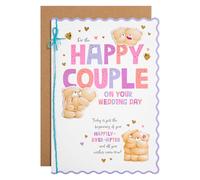 Hallmark Wedding Card for Couple, Happy Couple, Forever Friends Design, Pink, Blue