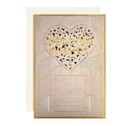 Hallmark Wedding Card for Couple, Newlyweds, Light Pattern with Heart Design, White