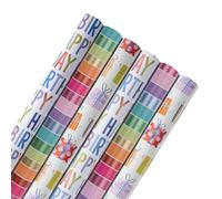 Hallmark Wendy Jones Blackett Design 'Rainbow Celebrations' Wrapping Paper Variety Multipack - 12m - 6x2m Rolls