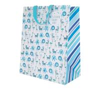 Hallmark Wendy Jones Blackett Luxury Large Baby Boy Gift Bag & Matching Tag
