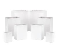 Hallmark White Gift Bags in Assorted Sizes (8 Bags: 2 Small 5", 2 Medium 8", 2 Large 11", 2 Extra Large 14") for Christmas, Weddings, Bridal Showers, Birthdays, Graduations