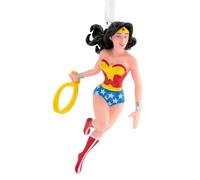 Hallmark Wonder Woman DC Resin Hanging Christmas Ornament | Ornament measuring 8.8 x 6.3 x 6cm, with white loop and ribbon
