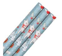 Hallmark Wrapping Paper Multipack, Winnie the Pooh, 3 x 4M Rolls, 12M | Pale Blue Pooh & Piglet Design, Plastic Free, Recyclable, Extra Wrap, Forest Sources