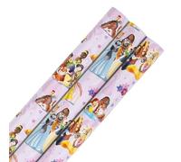 Hallmark Wrapping Paper Roll, Pack of 3 in 1 Disney Princesses & Pets Design, 2M Each, Birthday, Christmas, Pink