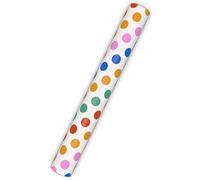 Hallmark Wrapping Paper with Cutlines on Reverse (1 Mini Roll: 17.5" Wide by 27.4' Long; 40 Sq. Ft.) Rainbow Polka Dots for Birthdays, Kids, Easter, Baby Showers